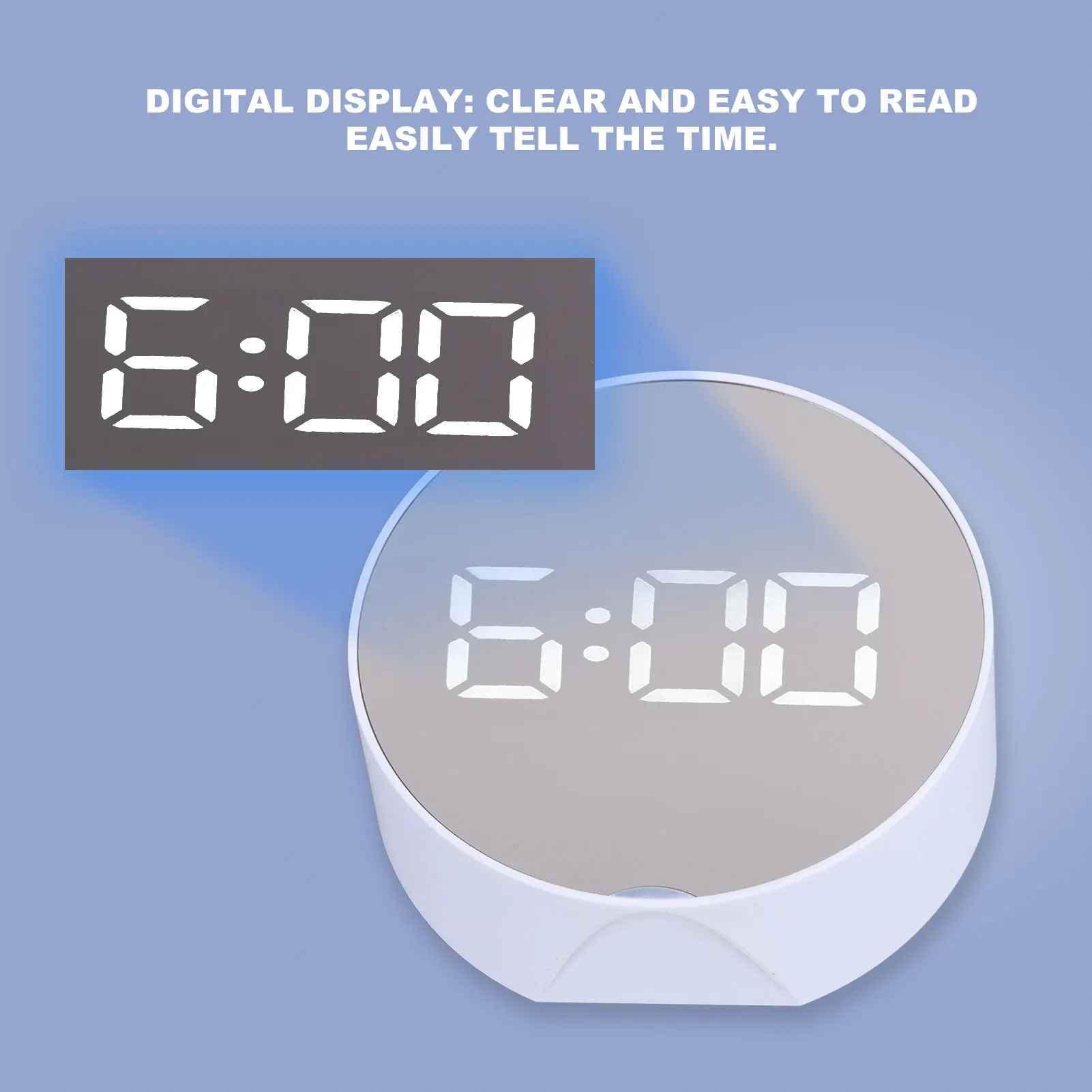 Reloj Despertador Digital con Espejo LED - mudhouse