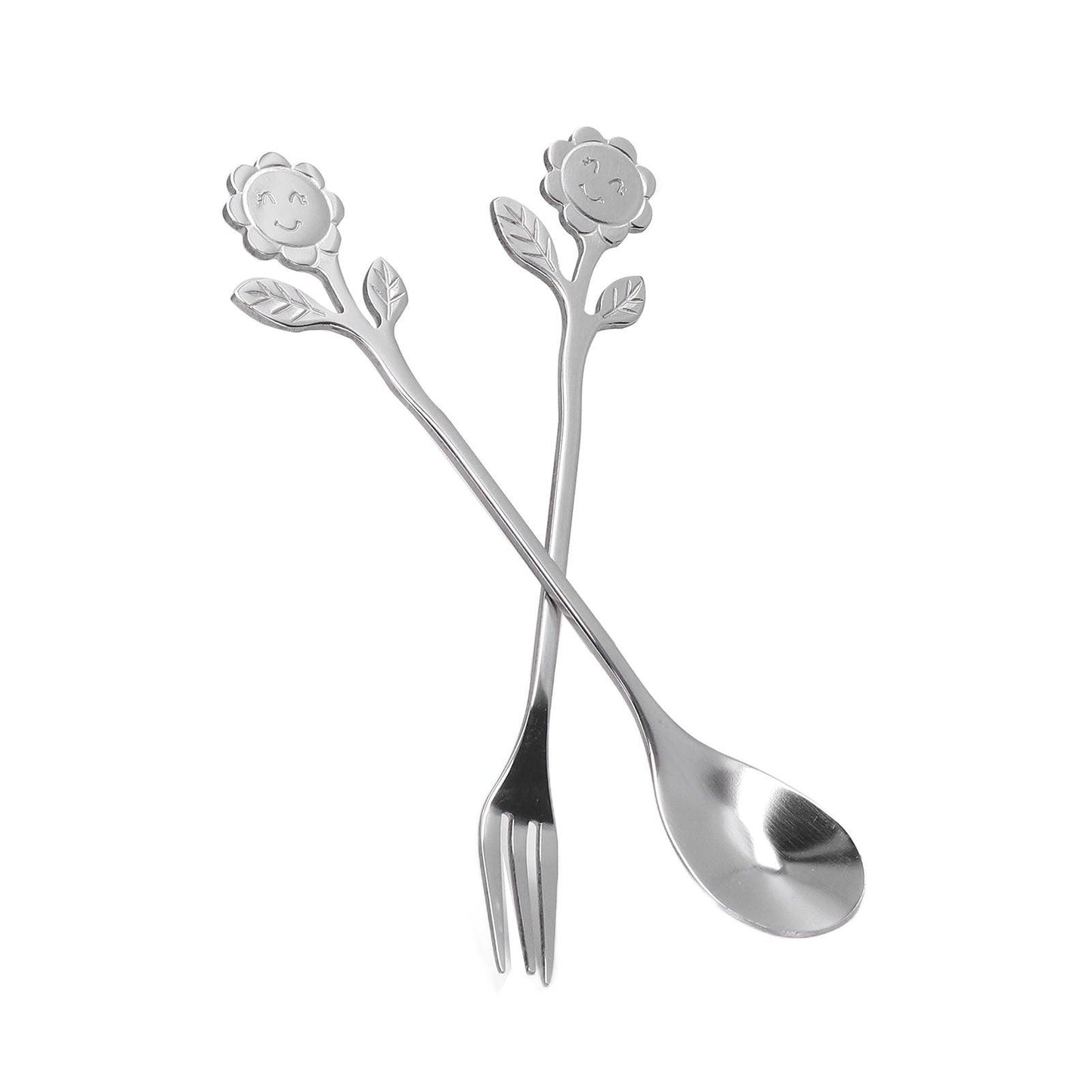 Spoon Fork Set One Piece Molding Mirror Polishing Elegant Style Comfortable Tableware for Home GiftSilver - mudhouse