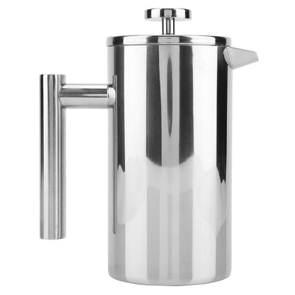 Double Walled Stainless Steel Coffee Maker French Press Tea Pot with Filter (800ML) - mudhouse