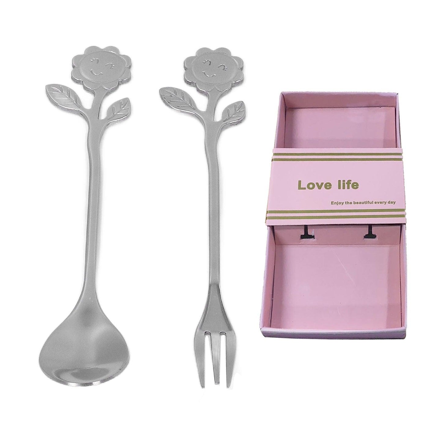 Spoon Fork Set One Piece Molding Mirror Polishing Elegant Style Comfortable Tableware for Home GiftSilver - mudhouse