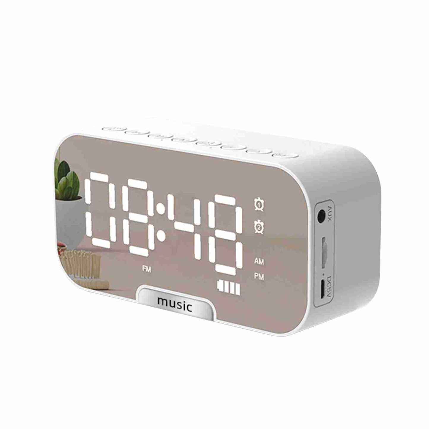 Reloj Despertador Digital con Espejo y Reproductor de Música - mudhouse